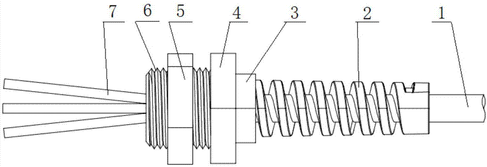 电源线螺纹引出线档块的制作方法
