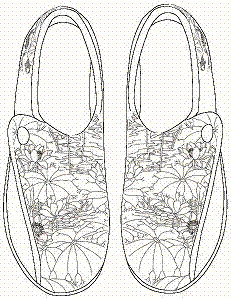圆头平底鲤鱼戏荷花布鞋的制作方法与流程