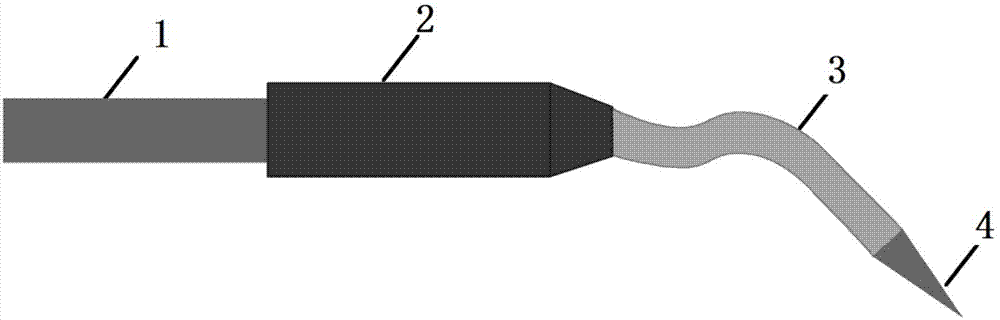 一种可柔性弯折微创钨针电极手术刀及其生产方法与流程