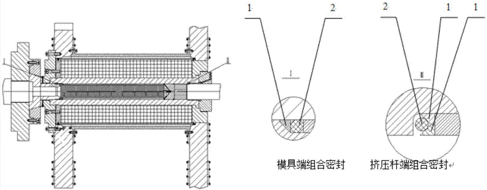 一种金属静液挤压机超超高压的一种密封结构的制作方法
