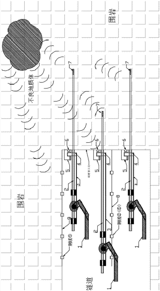 基于检波器布设装置、钻爆法隧道超前预报系统及方法与流程