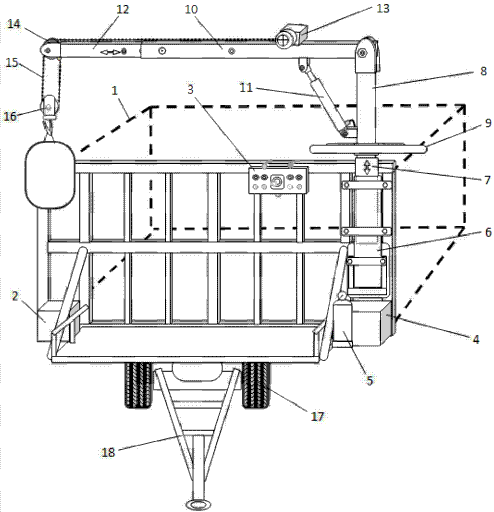一种飞机勤务拖车电动液压吊装装置的制作方法