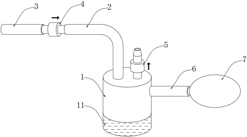 所述连接软管的左端设有吸痰管,所述吸痰管与所述连接软管之间设有第