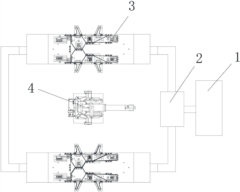 印涂铁烘房用扁铁丝花铁架自动焊接系统的制作方法