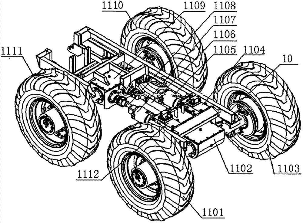一种轮式各自独立传动双分动箱、各轴独立传动双主从动锥齿轮、中心滑移转向底盘的制作方法