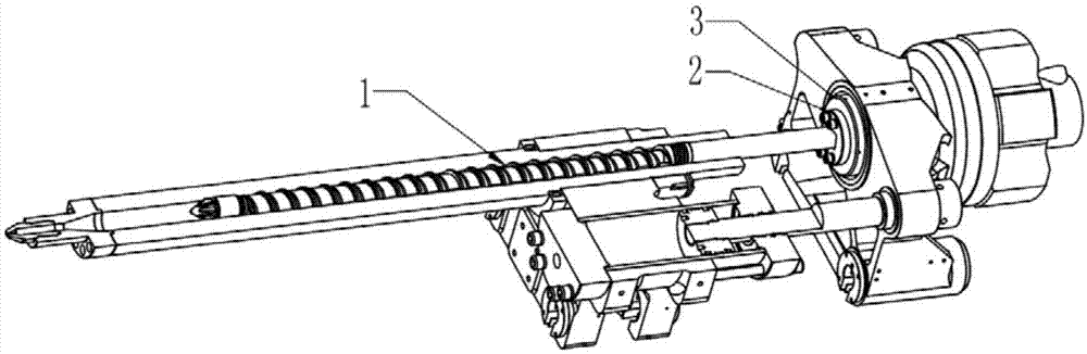 一种注塑机螺杆整体式压板压紧的固定装置的制作方法