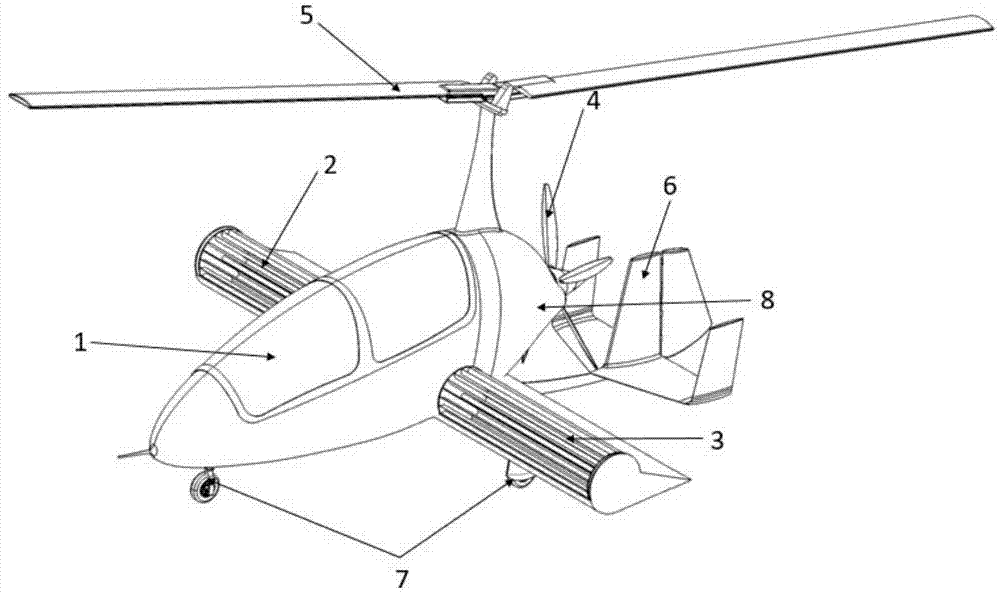 一种横流风扇增升自转旋翼机的制作方法