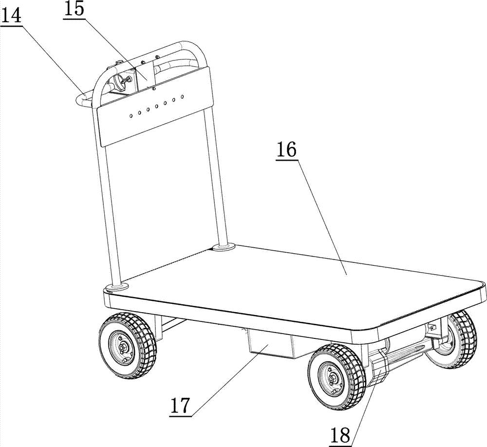 防晃动电动平板推车的制作方法