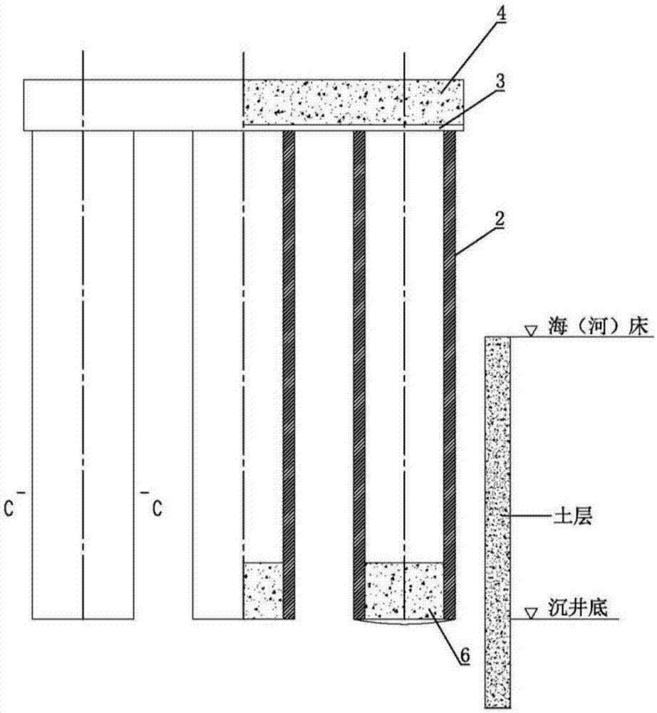 大直径钢混组合圆筒分散式多沉井基础及其施工方法与流程