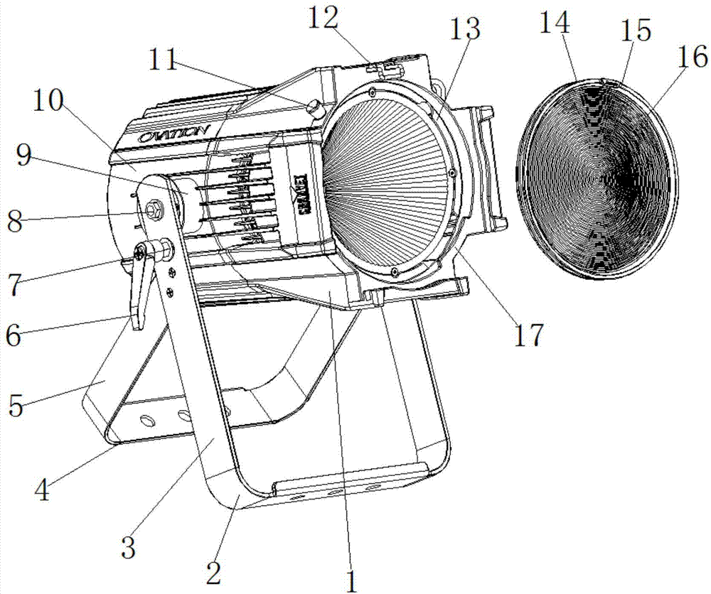 一种新型投射灯透镜组件固定结构的制作方法