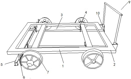 一种带有制动装置的自轮运转平板小车的制作方法