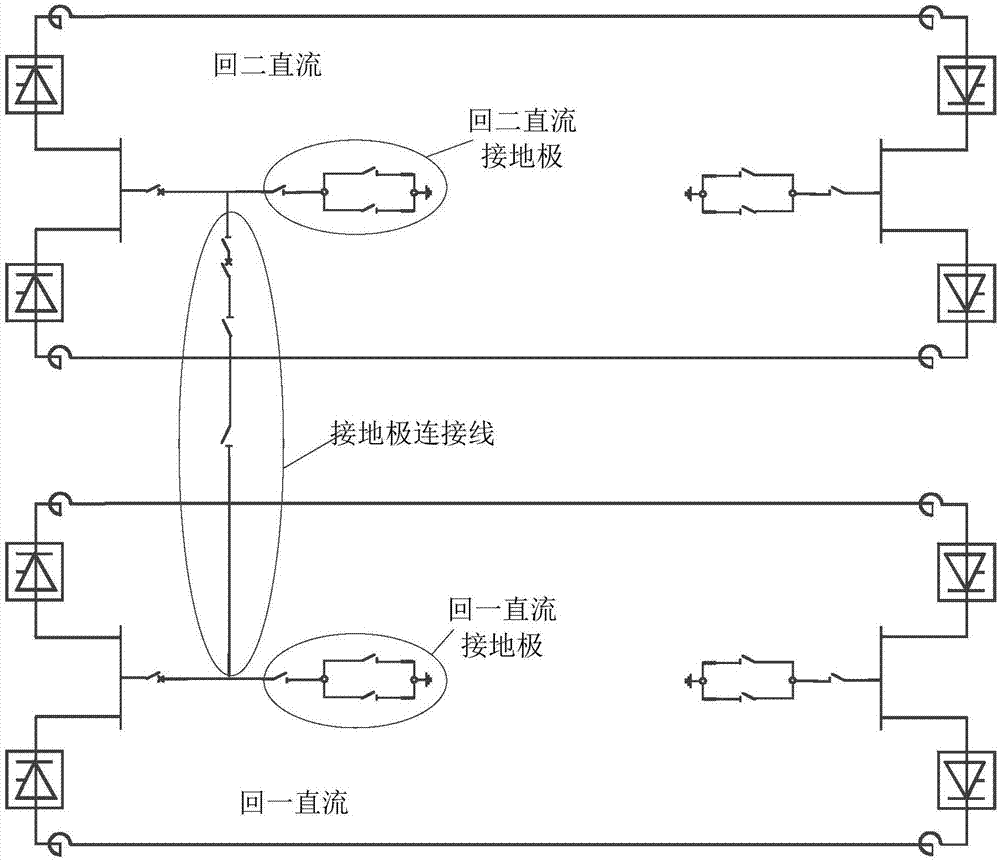 一种互用接地极接线结构及双极中性线差动保护动作方法与流程