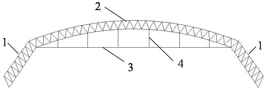 三段组合索拱桁架钢结构的制作方法