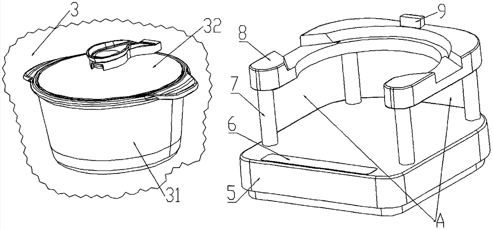 采用玻璃锅体烹饪可视的电热器具的制作方法