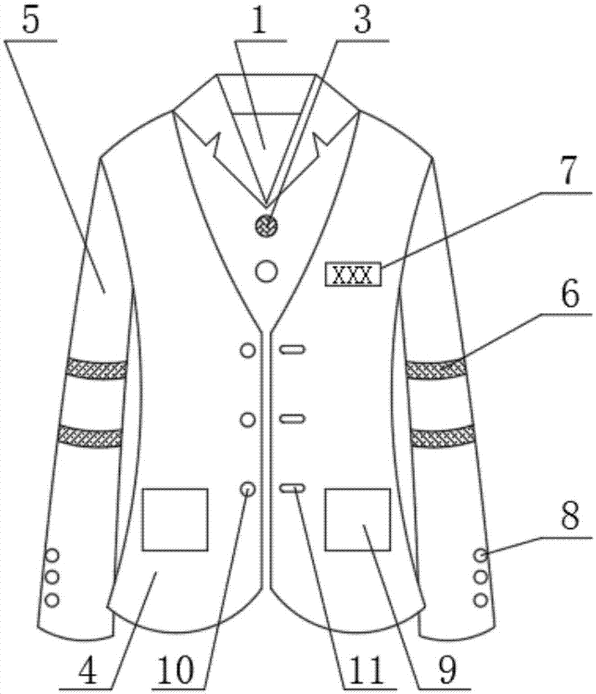 一种小学生专用带有GPS定位安全警示的校服的制作方法