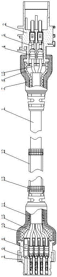 一种一体连接氮氧传感器线束及其生产加工方法与流程