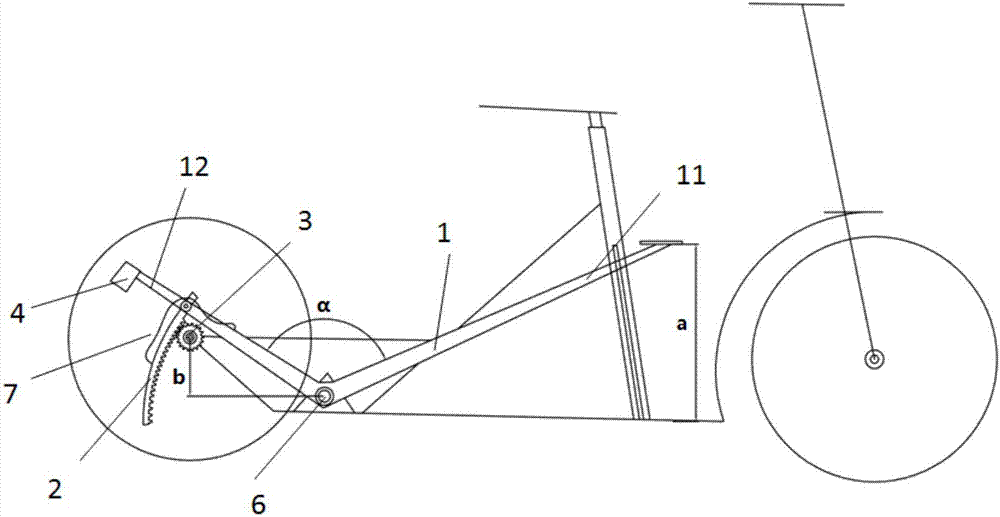 一种直踩式杠杆齿轮传动的自行车的制作方法