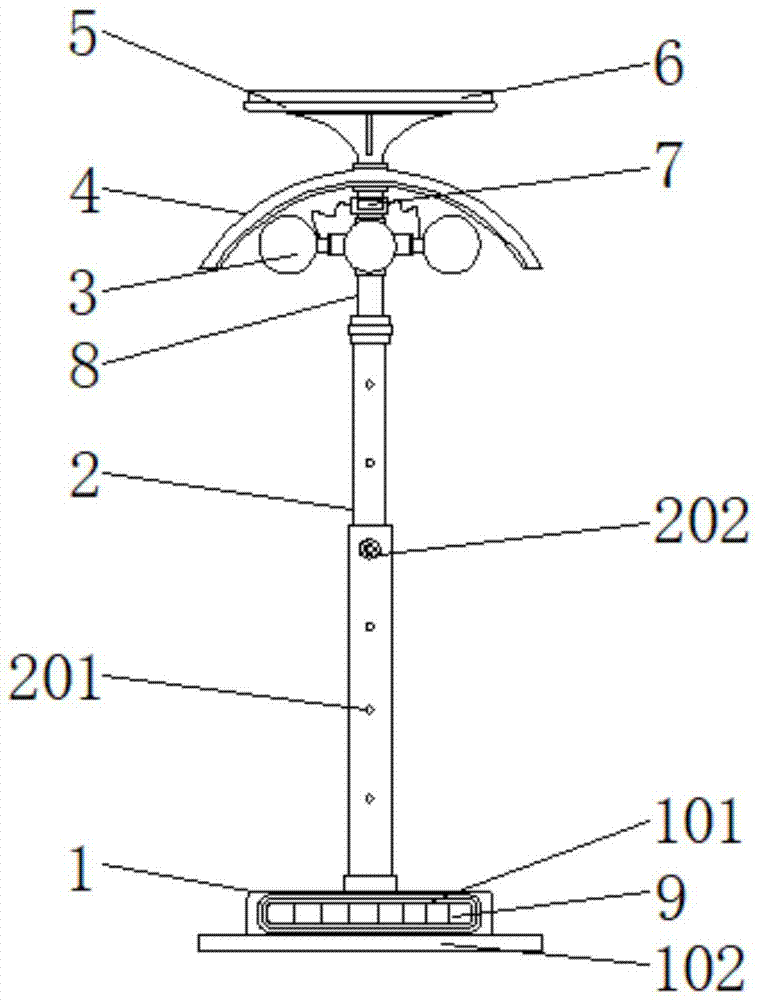 一种基于太阳能的环保型城市亮化道路照明结构的制作方法