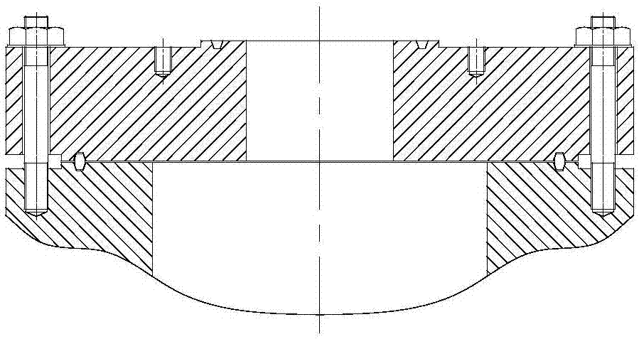 连接法兰水压封盖结构的制作方法