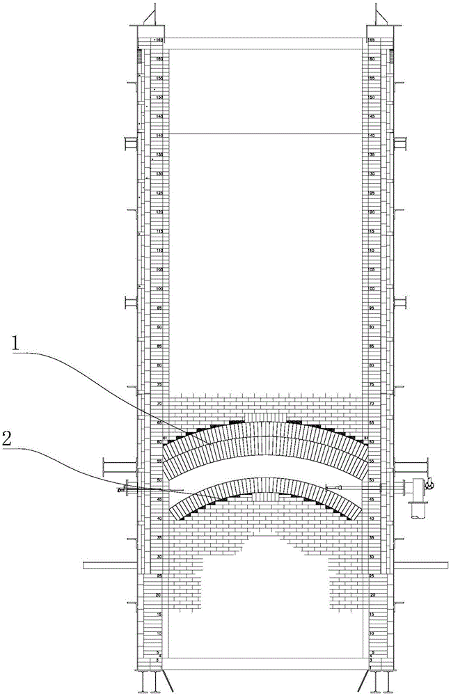 一种石灰双D窑连接通道的砌筑方法与流程