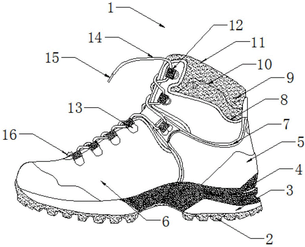 一种户外用尼龙布面登山鞋的制作方法