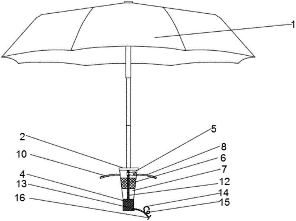 一种储物功能雨伞的制作方法