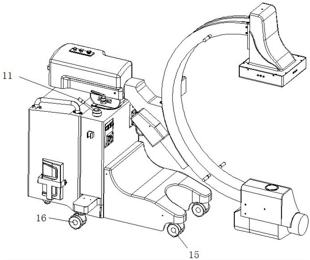 万向线刹脚轮机构及移动式c形臂x线机的制作方法