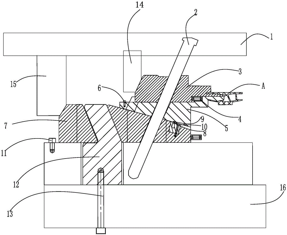 斜槽式叶轮三次抽芯脱模机构的制作方法