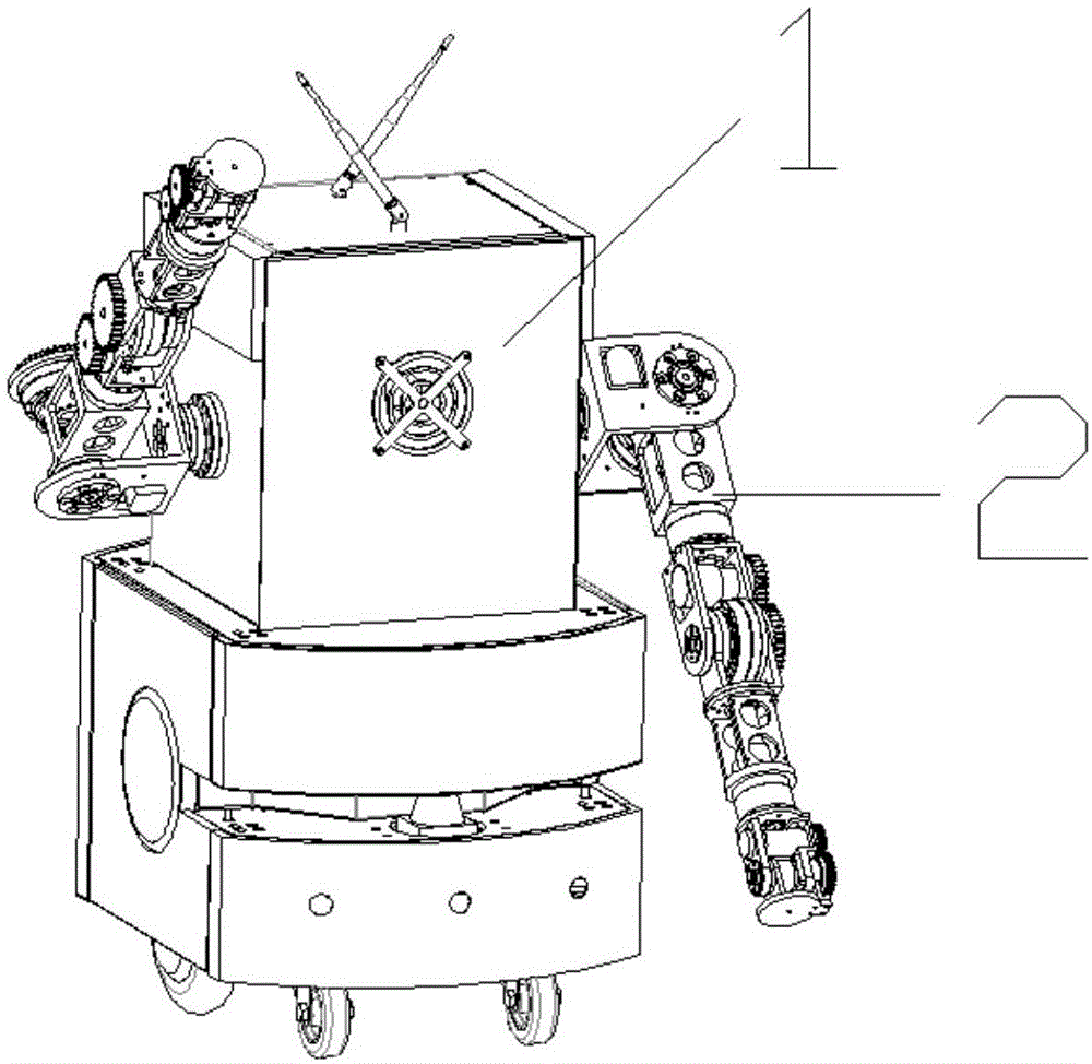一种具有六轴机械臂的室内轮式移动消毒机器人的制作方法