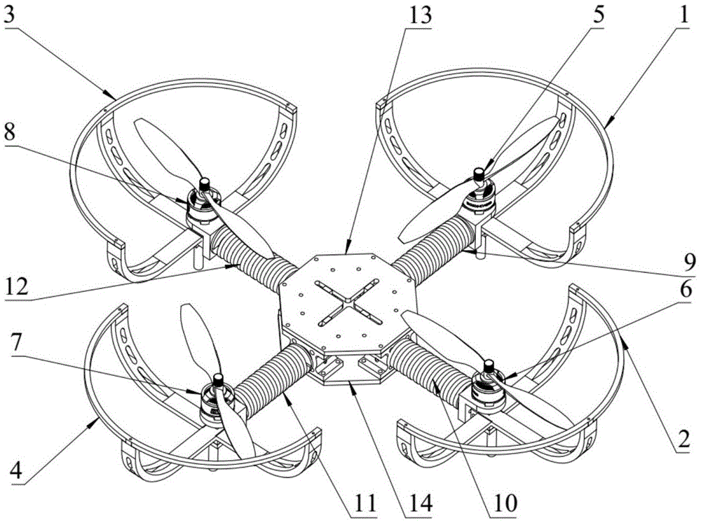 一种被动防撞减震多旋翼无人机的制作方法