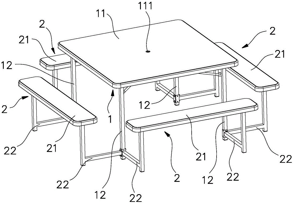 桌凳一体户外桌的制作方法