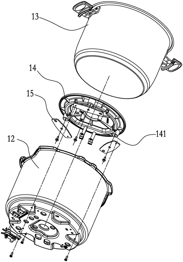 一种电压力锅中的弹性片安装结构的制作方法