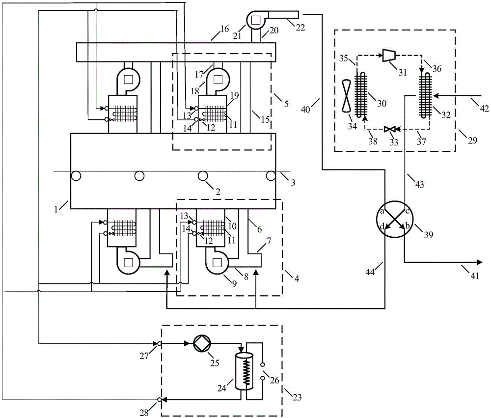 使用热泵热回收和桶泵循环的锂电池极片涂布机烘干系统的制作方法