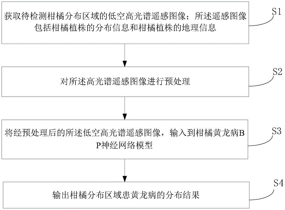 一种低空高光谱遥感检测柑橘黄龙病的方法、装置及系统与流程