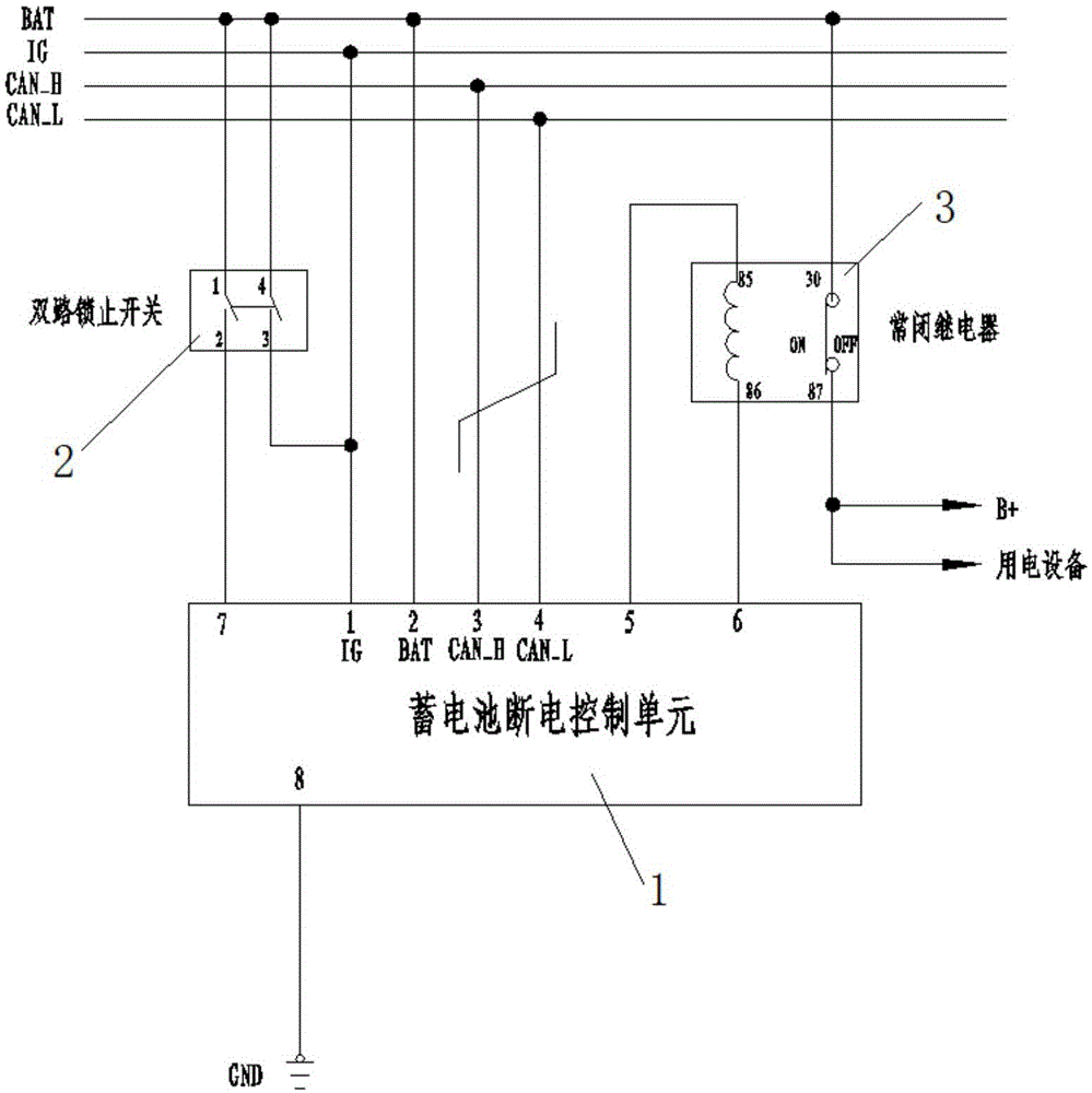 一种蓄电池断电控制系统的制作方法