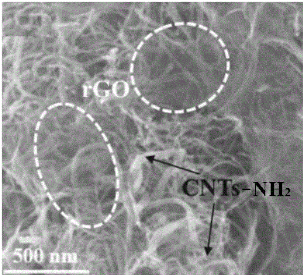 一种三维多级孔洞的石墨烯 氨基化碳纳米管复合材料的制备方法及其应用与流程