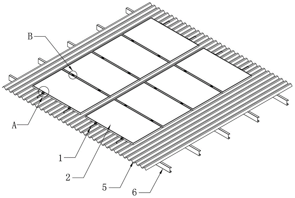 一种梯形彩钢板无夹具安装光伏支架结构的制作方法