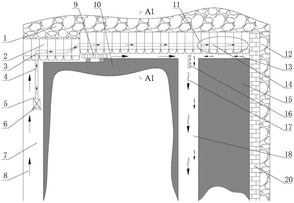 一种长壁采煤工作面尾部的压入式通风方法和通风系统与流程