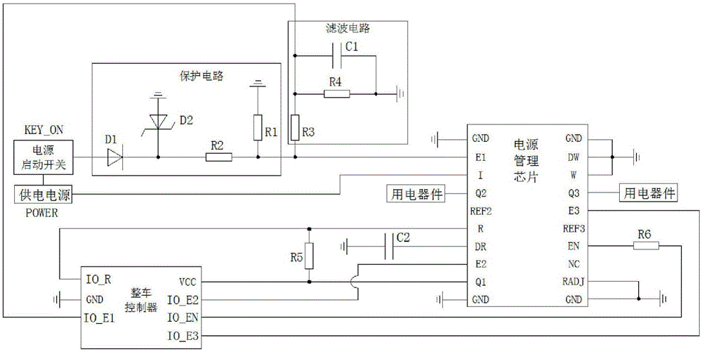 基于整车控制器的电源管理系统及方法与流程