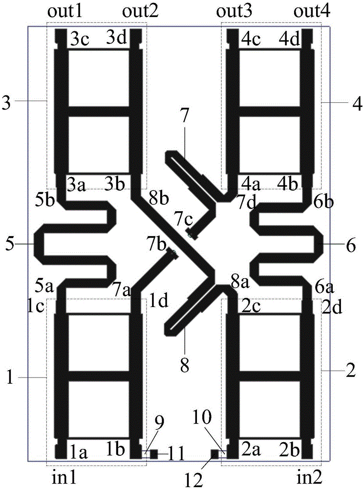 一种2×4巴特勒矩阵波束形成网络的制作方法