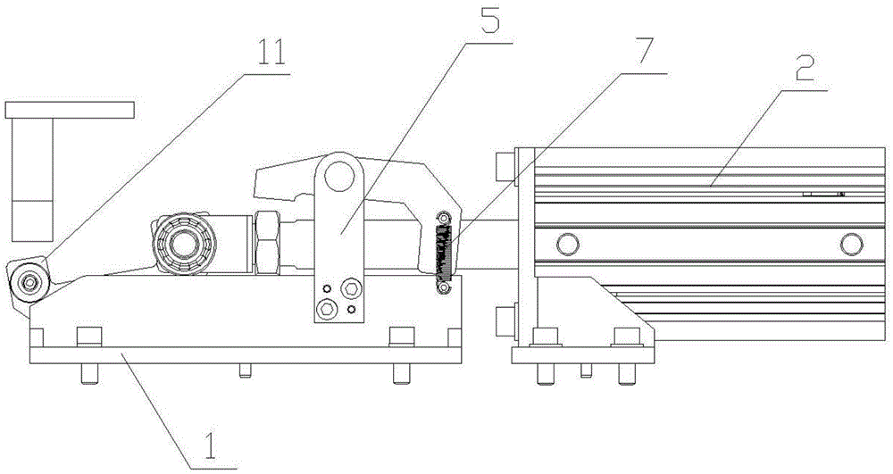 一种发动机热试台架用小车接送压紧装置的制作方法