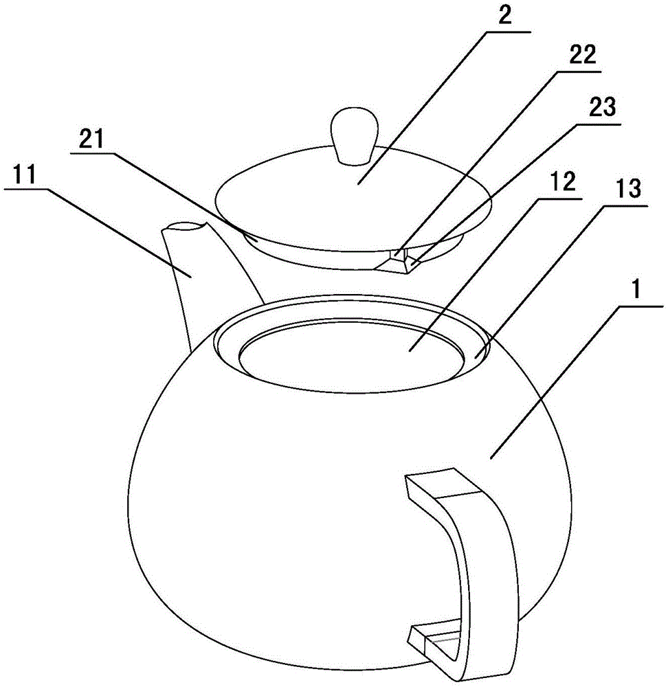 具有防掉落、滑动壶盖的茶壶的制作方法