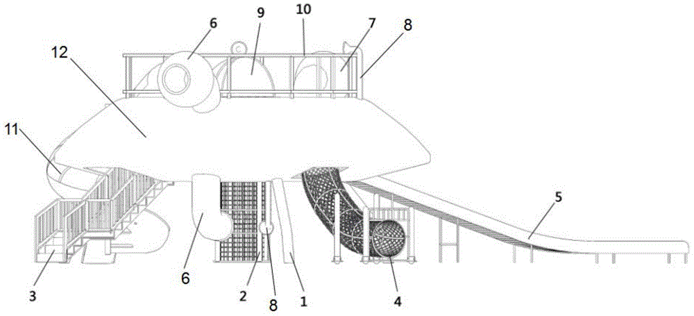 一种独特造型的UFO主题乐园整体结构的制作方法