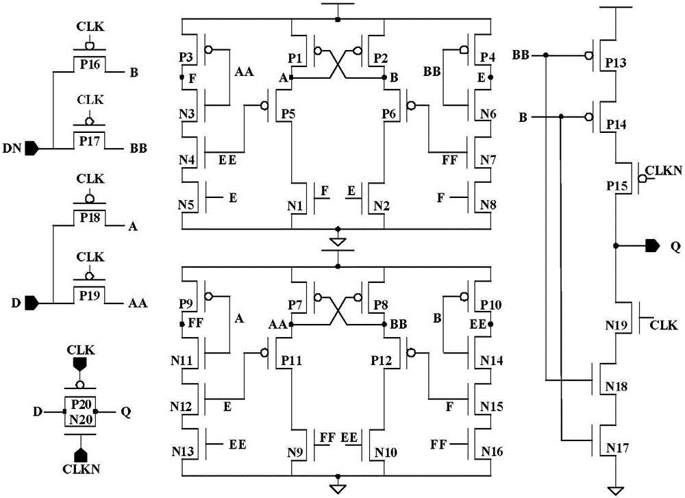 低冗余抗双节点翻转的D锁存器的制作方法