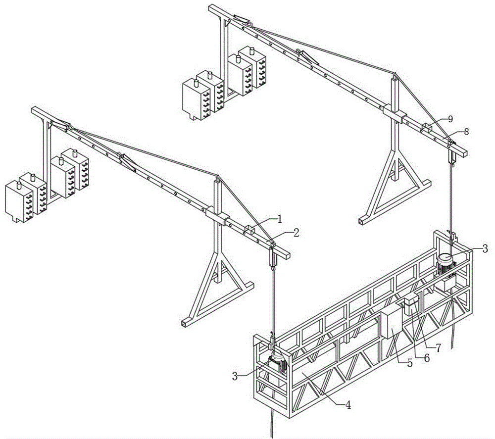 为了从根本上解决吊篮在现场施工作业中出现的悬挂机构前梁和悬吊平台