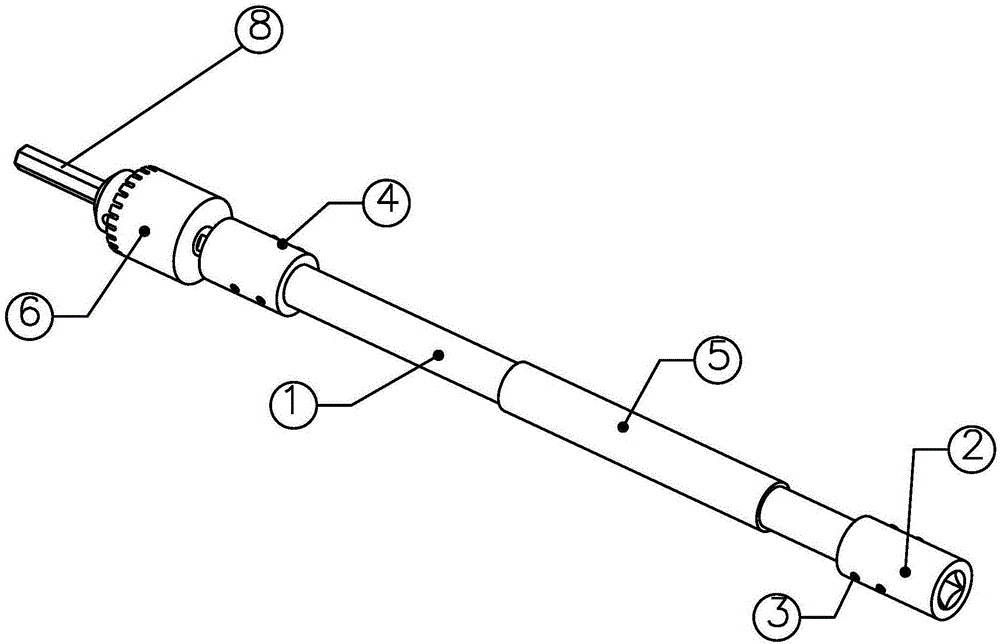 带电高压柜下静触头拆装螺丝杆专用工具的制作方法