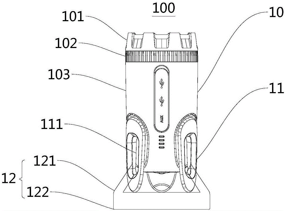 一种户外用探照灯及自行车的制作方法