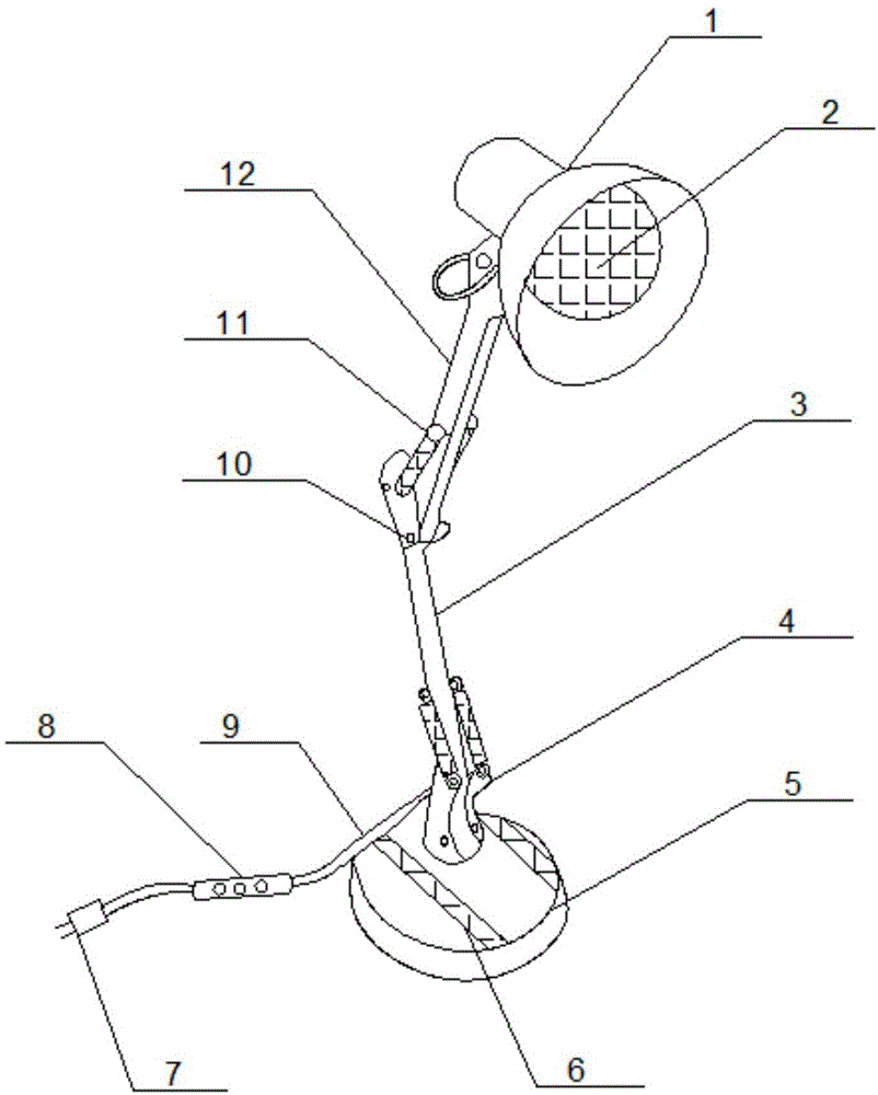 一种带手机支架功能的摇臂台灯的制作方法