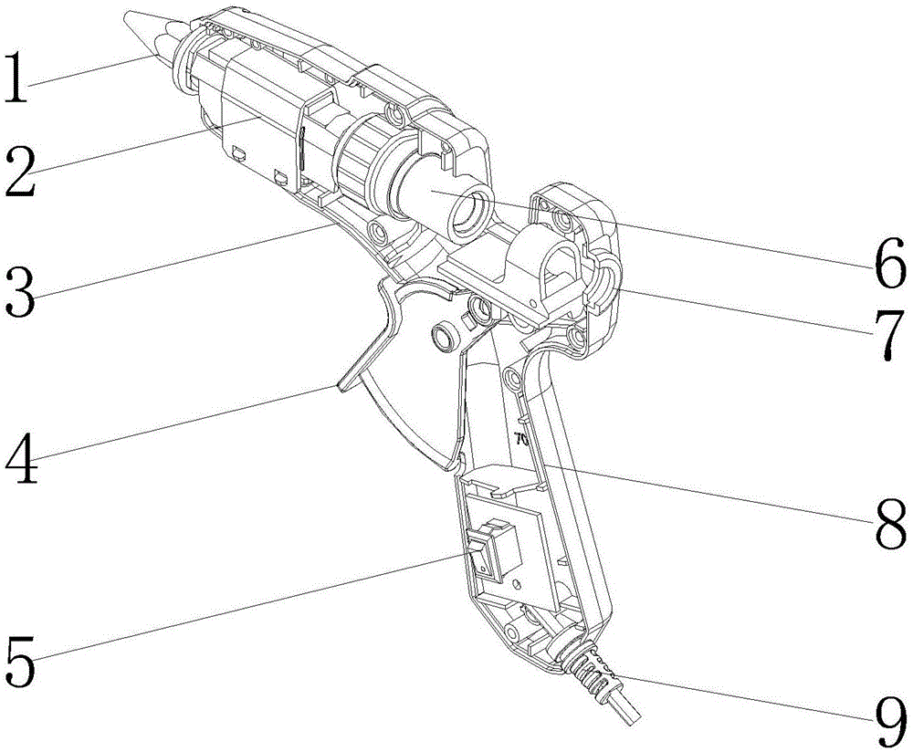 一种胶枪橡胶管连接结构的制作方法