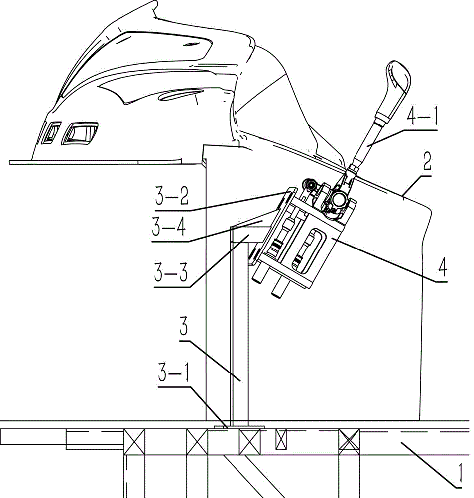 带气助力变速操纵器的安装结构的制作方法